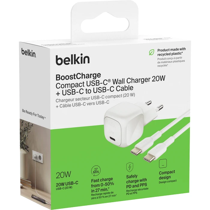 Väggladdare 20W PD USB-C Belkin
