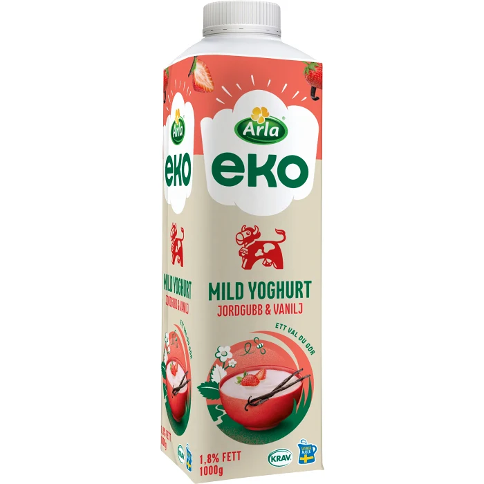 Fruktyoghurt Jordgubb & Vanilj 1,8% Ekologisk 1000g Arla Ko®