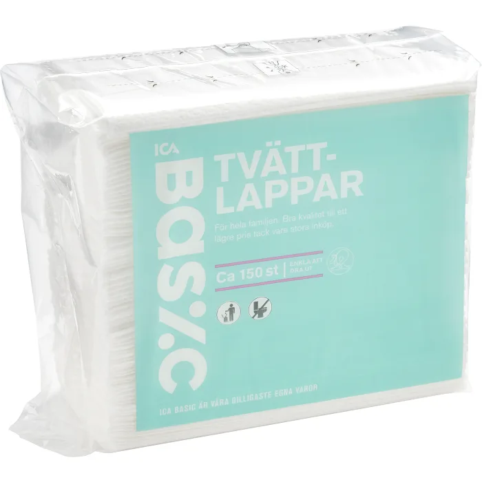 Tvättlappar 150-p ICA Basic