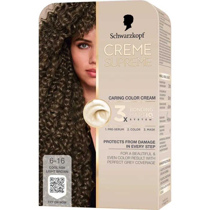 Hårfärg 6-16 Cool Ash Light Brown 1-p Creme Supreme