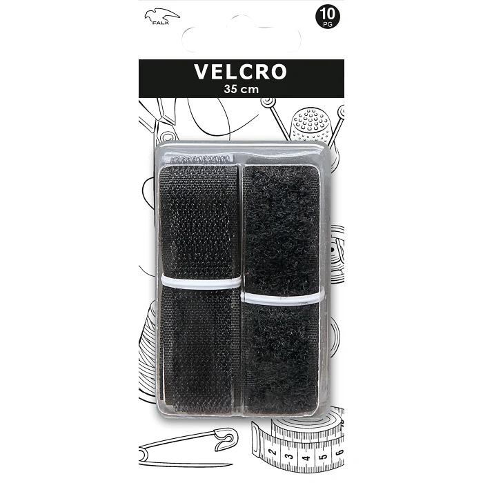 Kardborrband självhäftande svart 35cm 20mm