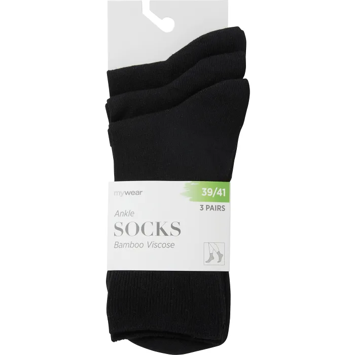 Socka ribb 3p svart 39/41 mywear
