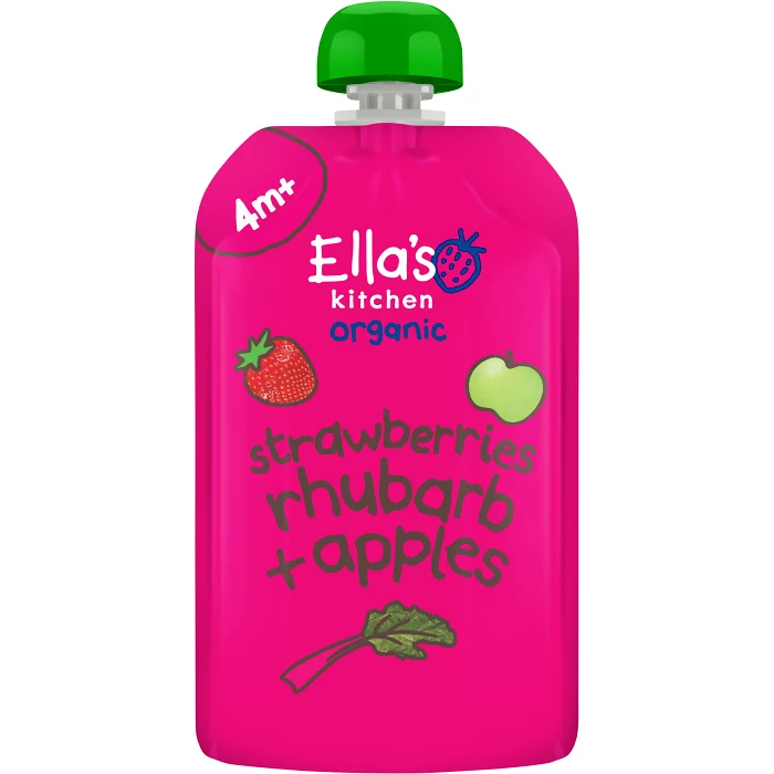 Jordgubb Rabarber Äpple Puré 120g Ellas Kitchen
