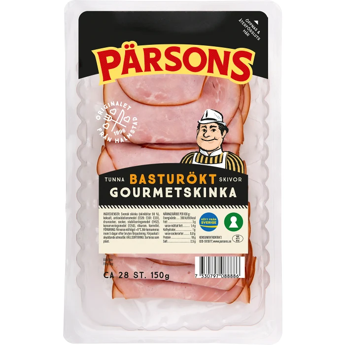 Skinka Basturökt Tunna Skivor 150g Pärsons