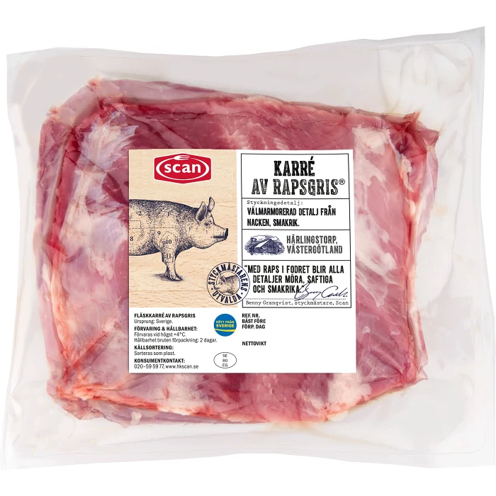 Karré Färsk Rapsgris ca 1,1kg Scan