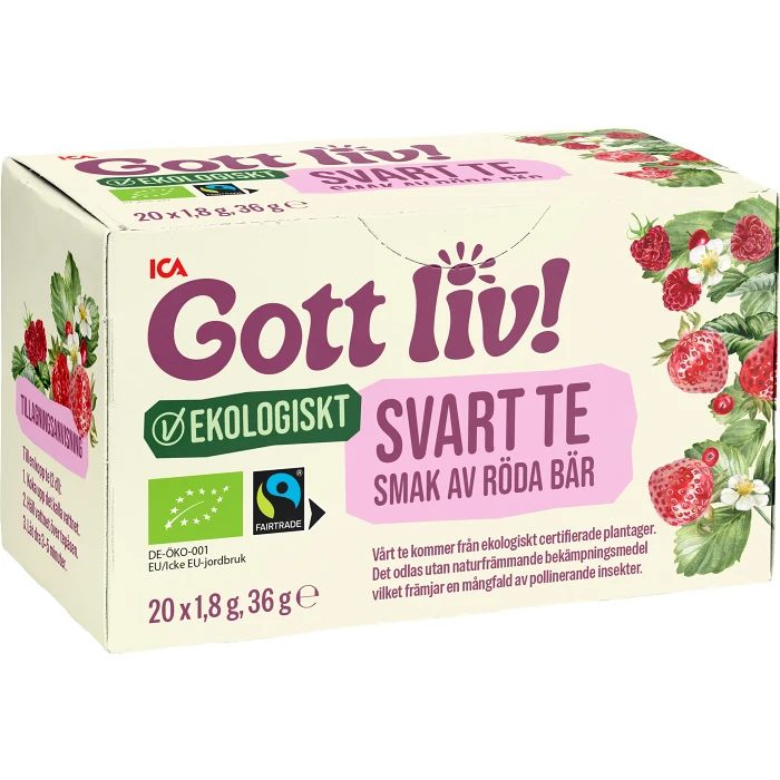 Svart Te Röda bär Ekologisk 20-p Ica Gott Liv