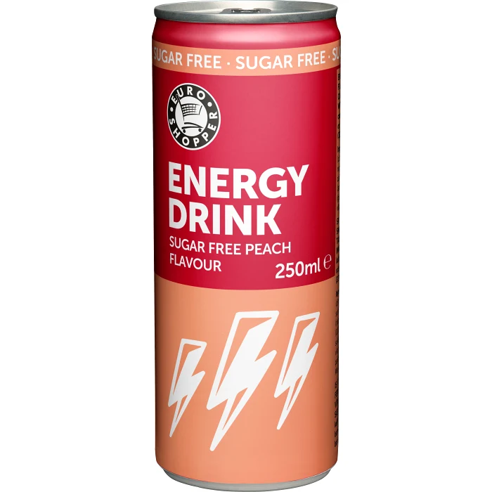 Energidryck Peach sockerfri 25 cl Euro Shopper
