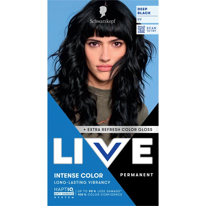 Hårfärg 99 Deep Black 1-p Schwarzkopf Live
