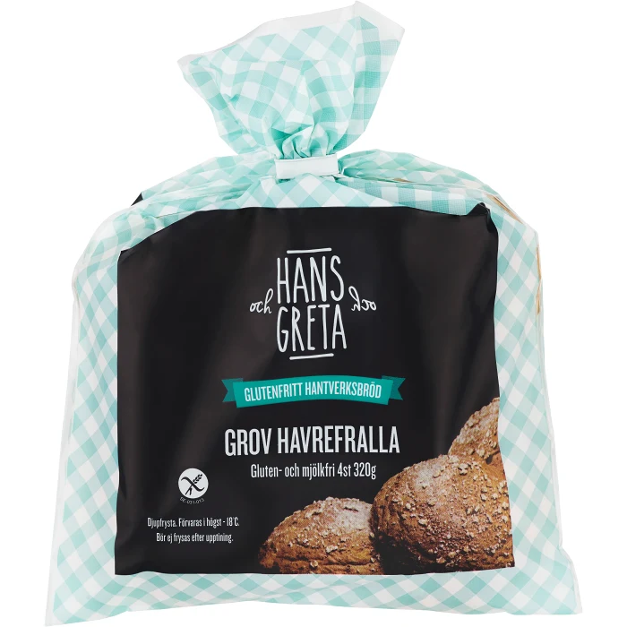 Grov Havrefralla Glutenfri 4-p 320g Hans & Greta