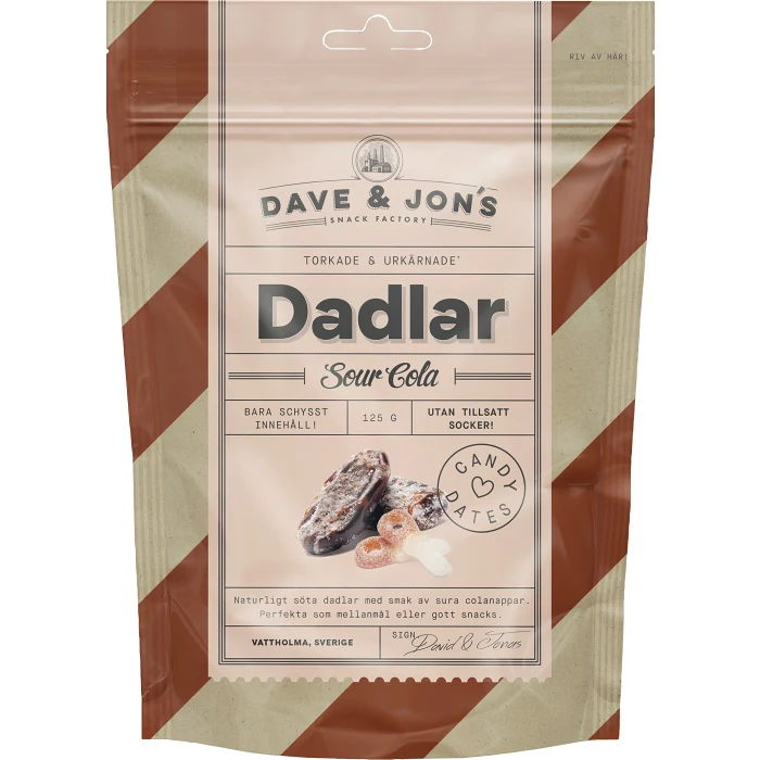 Dadlar Sour Cola 125g Dave & Jon's