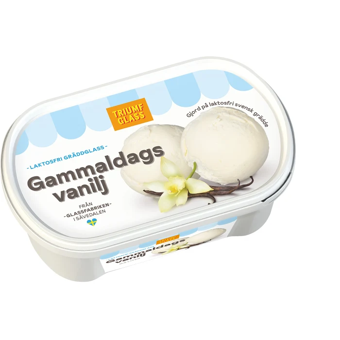 Gräddglass Gammaldags vanilj Laktosfri 0,5l Triumf Glass