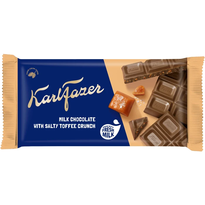 Chokladkaka Salty toffee crunch 145g Fazer