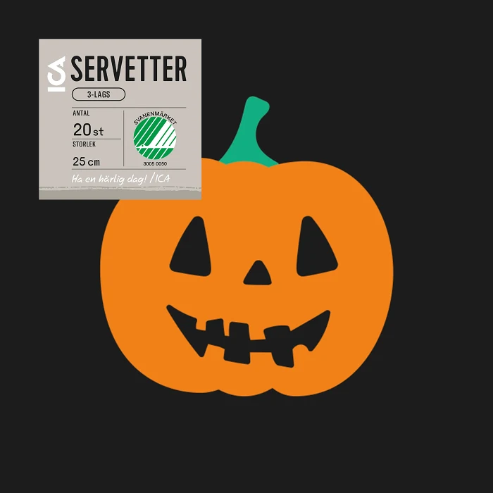 Servett 25cm Treat Pumpkin 20-p ICA