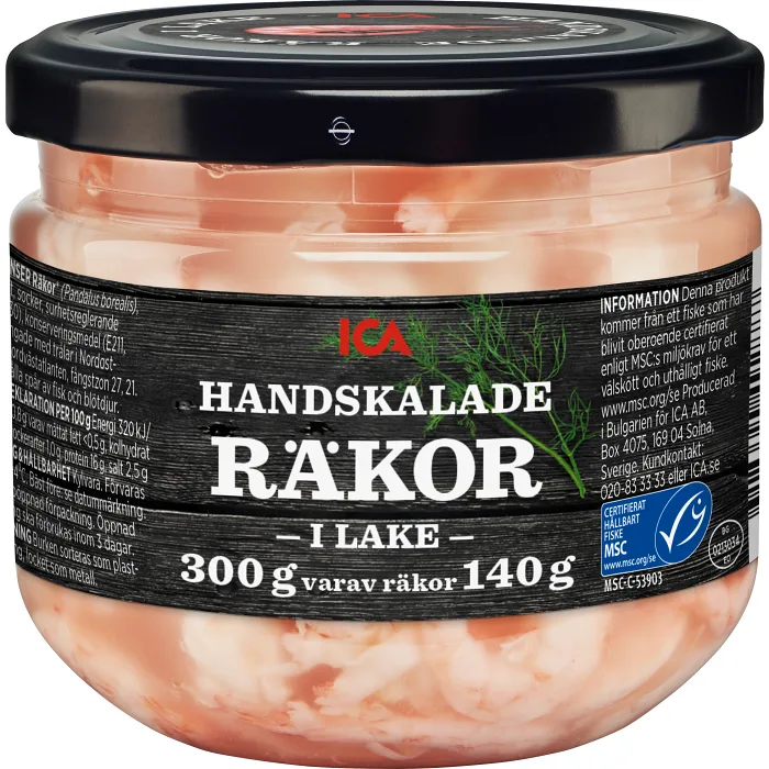Räkor handskalade i lake 140g ICA