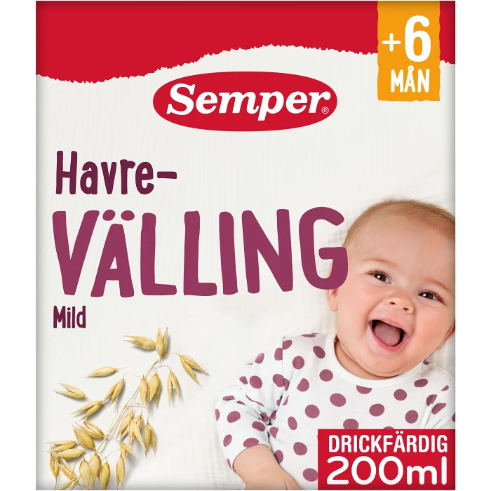 Havrevälling mild drickfärdig Från 6m 200ml Semper