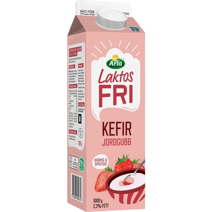 Kefir Jordgubb Laktosfri 2,3% 1000g Arla®