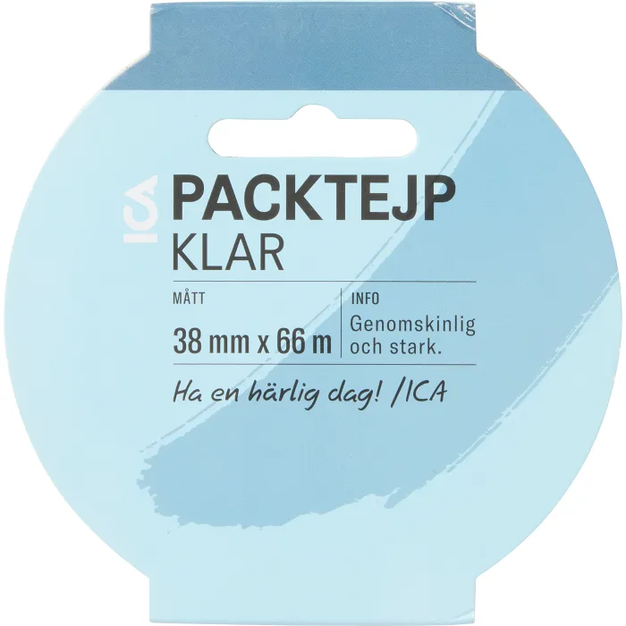 Packtejp klar, 38mm x 66m