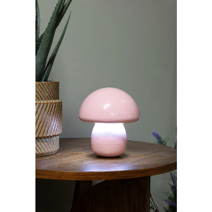 Bordslampa svamp rosa