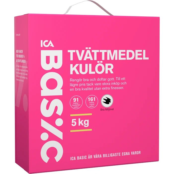 Tvättmedel Kulör 5kg Miljömärkt ICA Basic