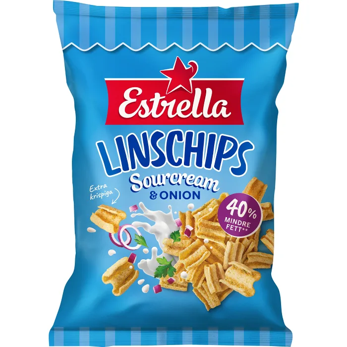 Linschips Sourcream & Onion 90g Estrella