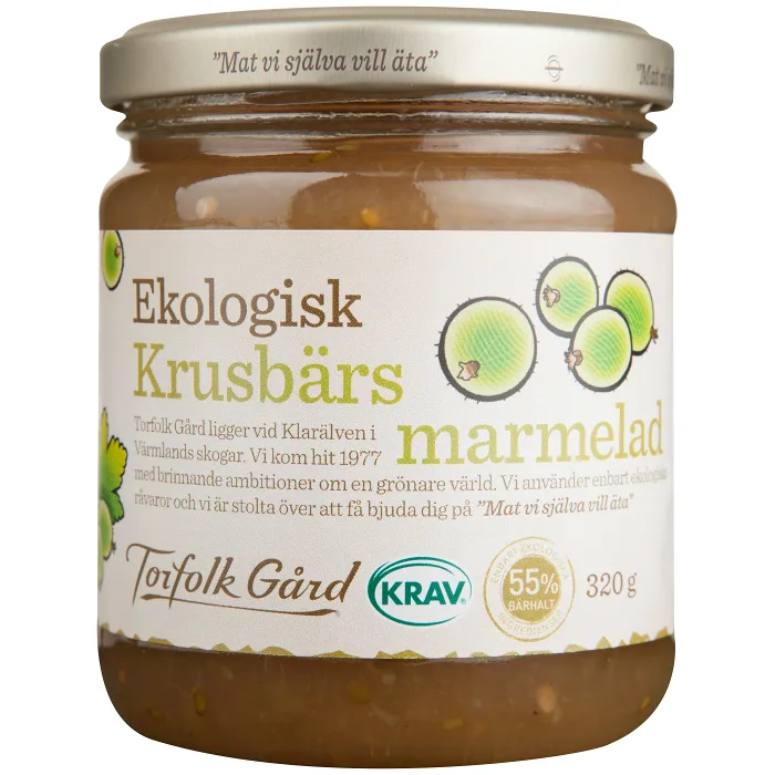 Krusbärsmarmelad 320g KRAV Torefolk Gård