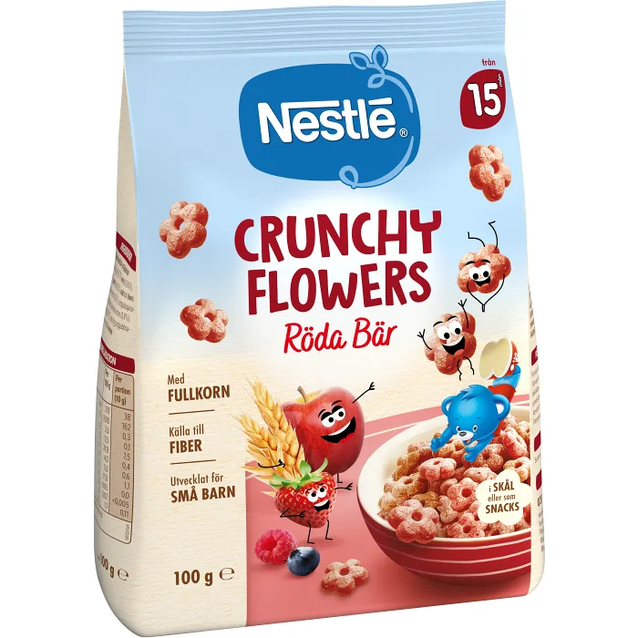 Crunchy Flowers Röda Bär 15m 100g Nestlé