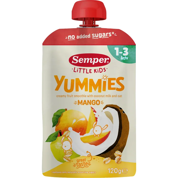 Barnmat Yummies mango 1år 120g Semper