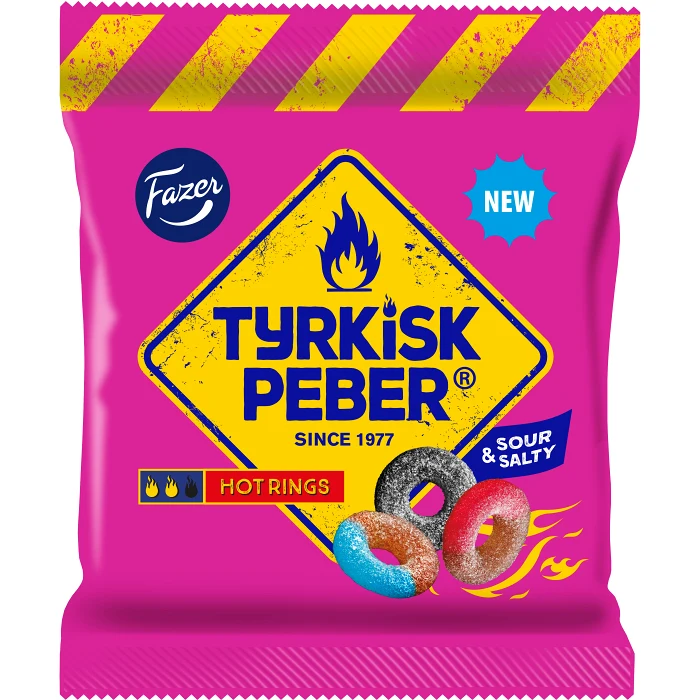 Godispåse Tyrkisk Peber Hot Rings 150g Fazer