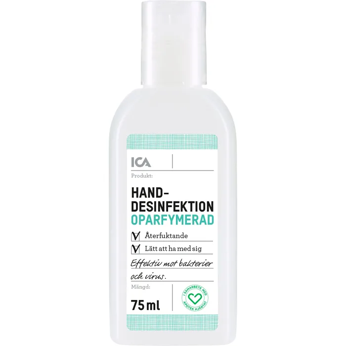 Handdesinfektion Oparfymerad 75ml ICA Hjärtat