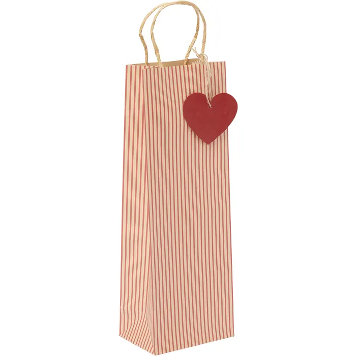 Flaskpåse Röd Rand 12x36 cm