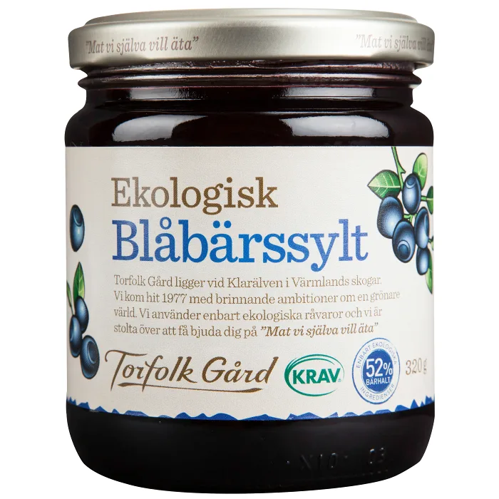 Blåbärssylt 320g KRAV Torfolk Gård