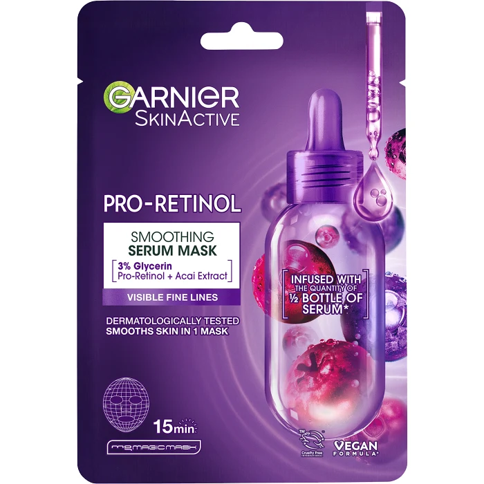 Ansiktsmask Pro-Retinol Smoothing Serum Mask 1-p Garnier