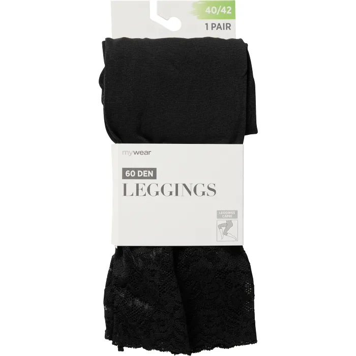Leggings 60D med spets svart 40/42 mywear