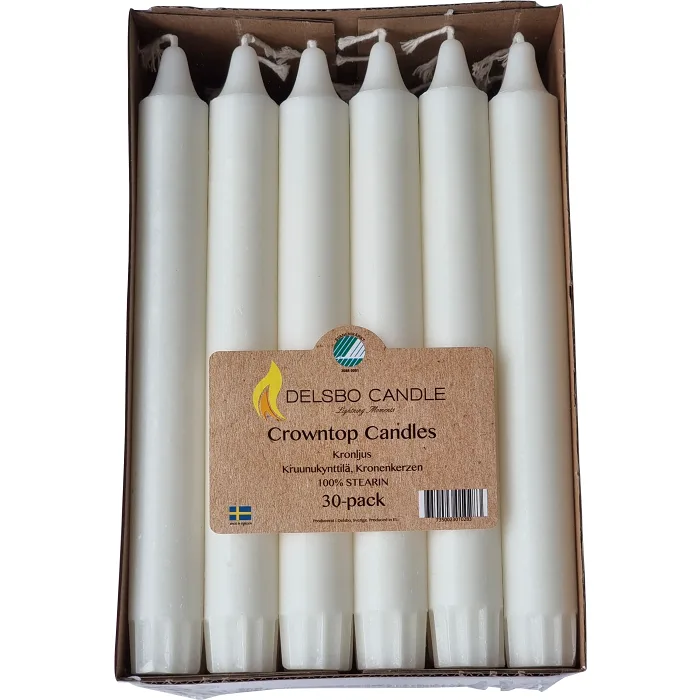 Kronljus vit 30p Delsbo Candle