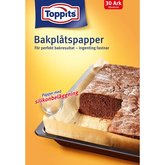 Bakplåtspapper 30 ark Miljömärkt Toppits