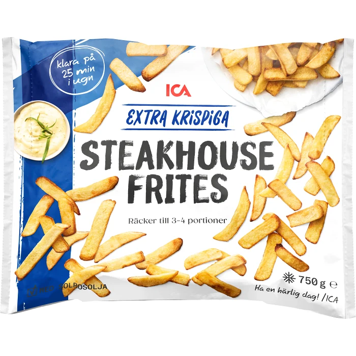 Extra krispiga steakhouse frites 750g ICA