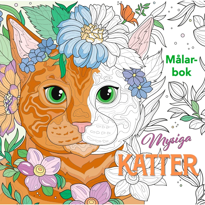Mysiga katter : Målarbok