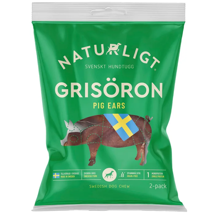 Hundtugg Grisöra 2p Naturligt
