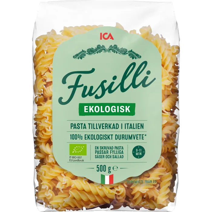 Pasta Fusilli Ekologisk 500g ICA I love eco