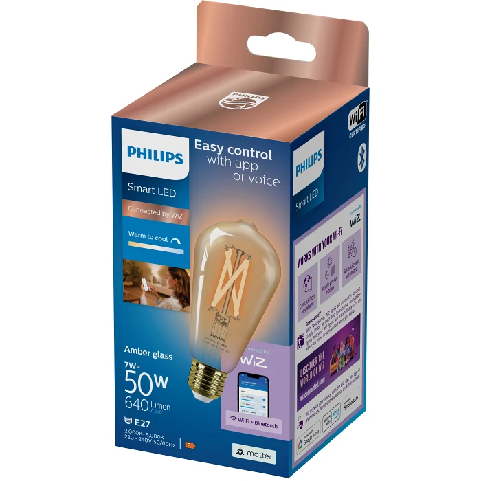 SMART LED WiZ Edison 640lm(50W) E27  Dimbar Philips