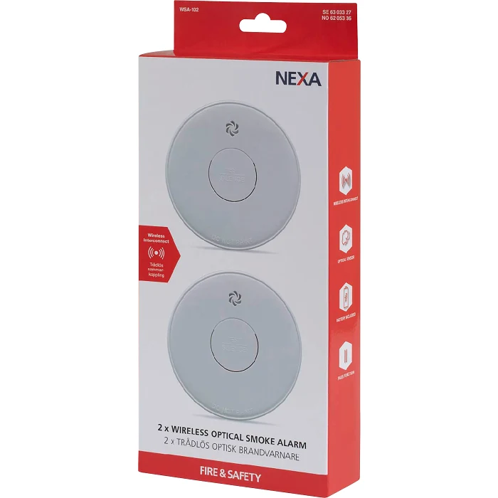 Brandvarnare Trådlös 2-pack NEXA