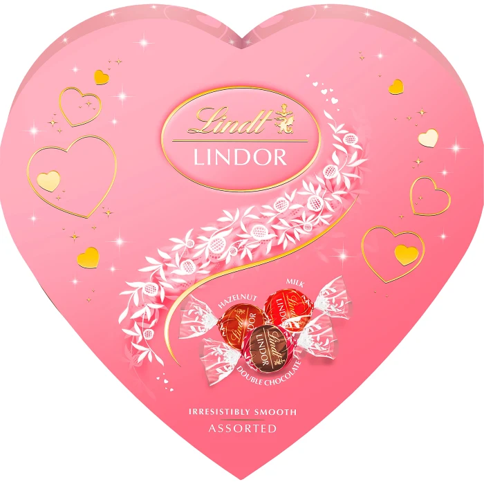 Choklad Lindor Heart Pink Assorted 160g Lindt