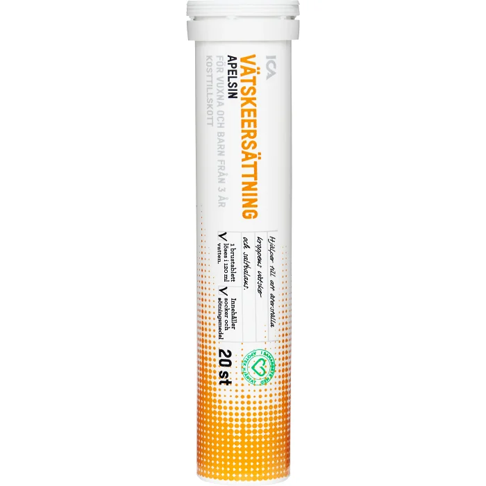 Vätskeersättning Apelsin brustablett 20-p ICA Hjärtat