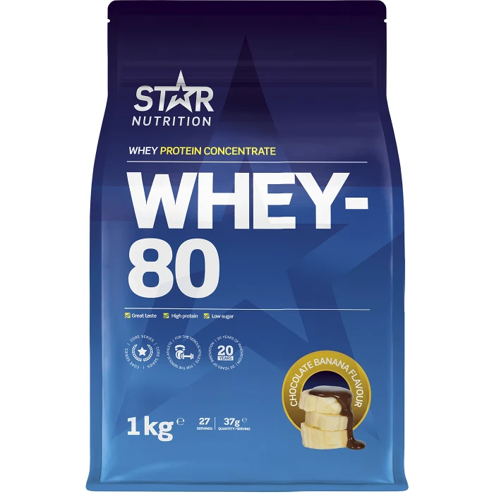 Proteinpulver Whey-80 Cocolate Banana 1kg Star