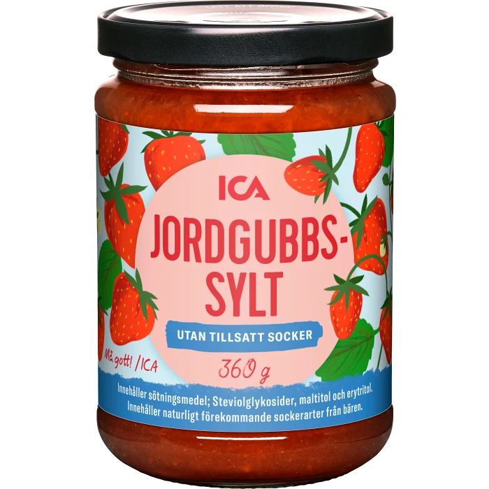 Jordgubbssylt utan tillsatt socker 360g ICA