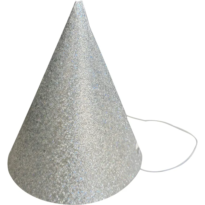 Partyhatt mini 4p silverglitter Festive