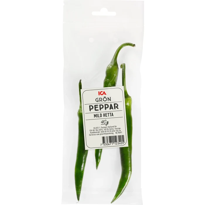 Grön peppar 40g Klass 1 ICA