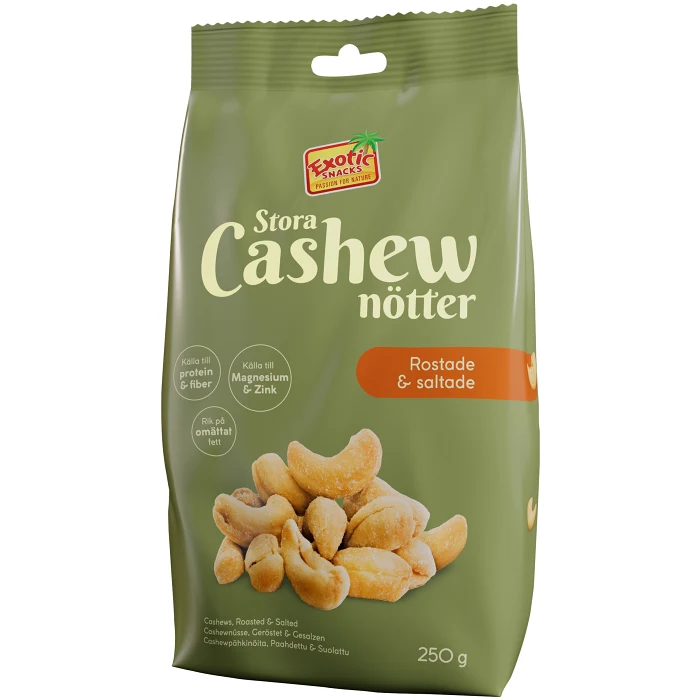 Cashewnötter Rostade och saltade 250g Exotic Snacks