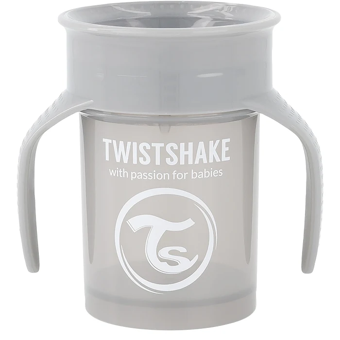 360 Cup Pastel Grey  6+m Twistshake