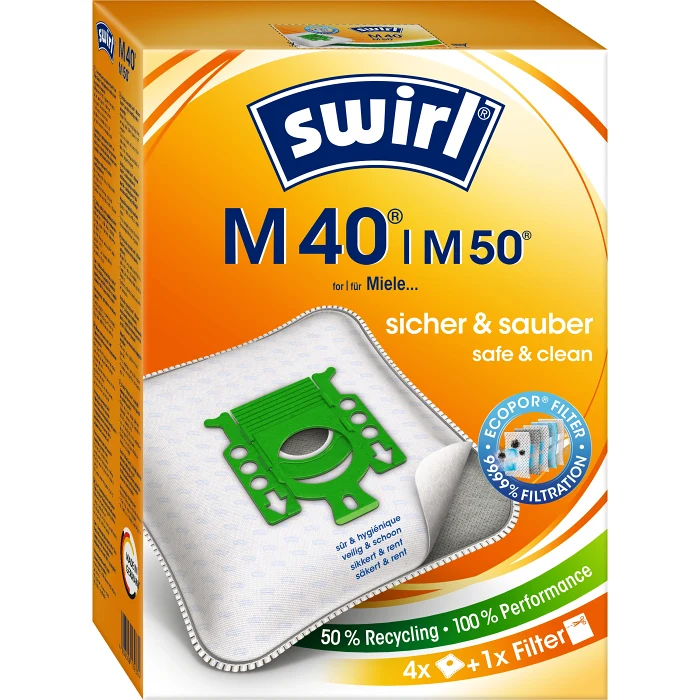 Dammsugarpåse M40/M50 4-pack Swirl